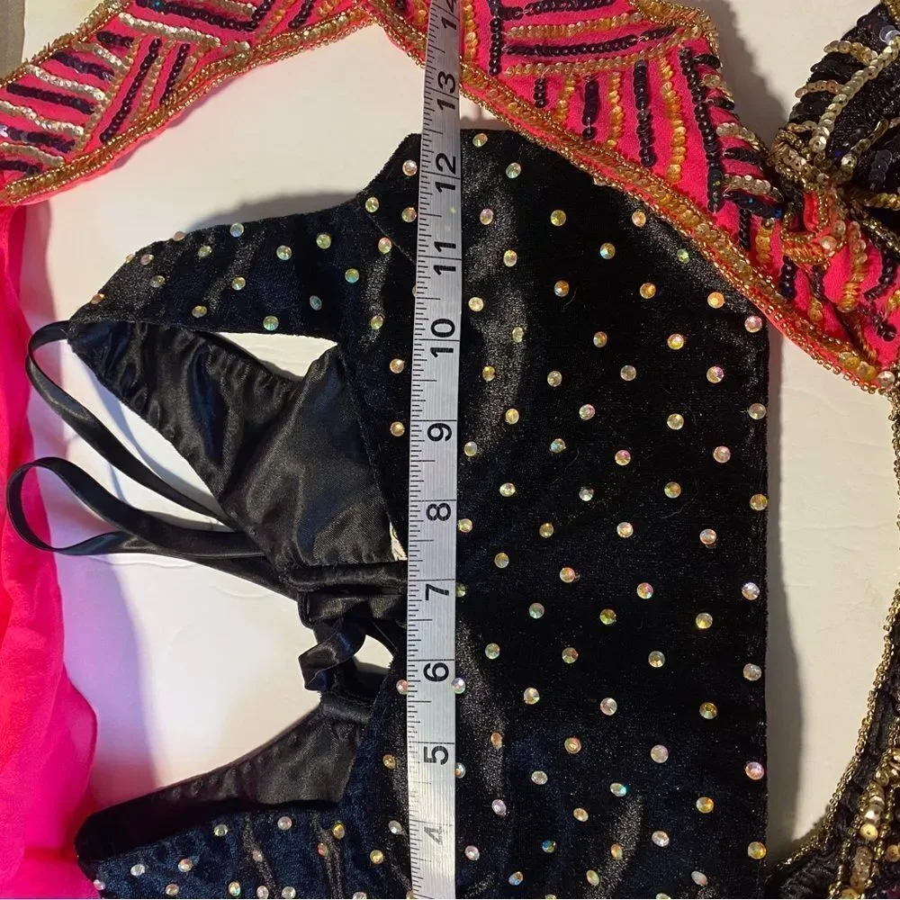 Glamour solo custom dance costume black hot pink Indian Bollywood hot pink LC